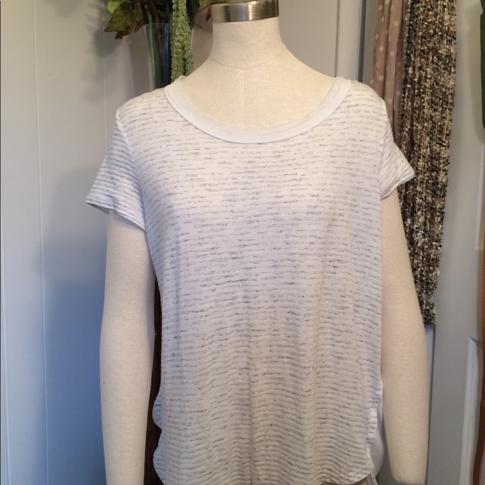 💥sale💥 Gibson sheer back white and gray top M